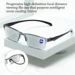 Smart Automatic Zoom Reading Glasses – Autofocus, Anti-Blue Light, Half-Rim Design for Near & Far Vision