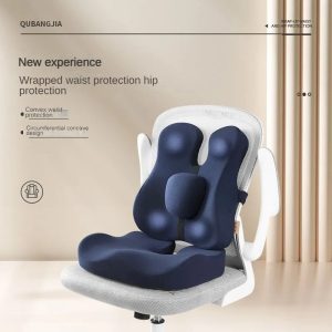 Memory Foam Seat Cushion & Back Support Pillow Set – Orthopedic Relief for Coccyx, Hip & Lumbar