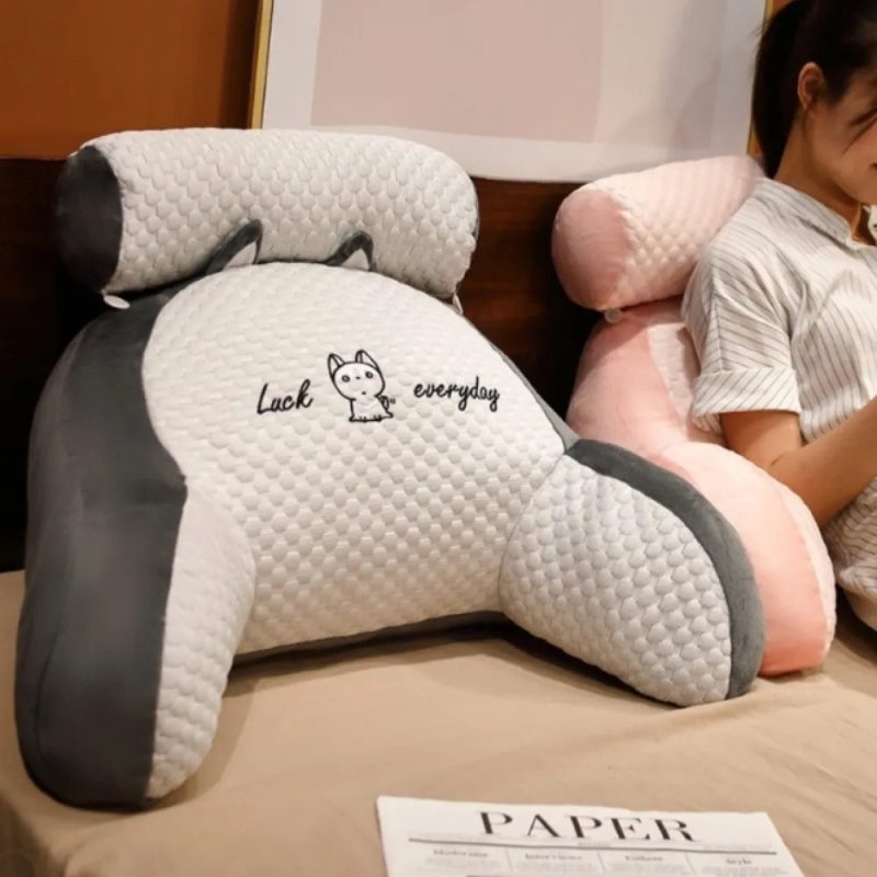 Adjustable Reading Pillow – Ergonomic Back Support Cushion for Bed, Sofa & Floor (1pc, Gray) - Image 6