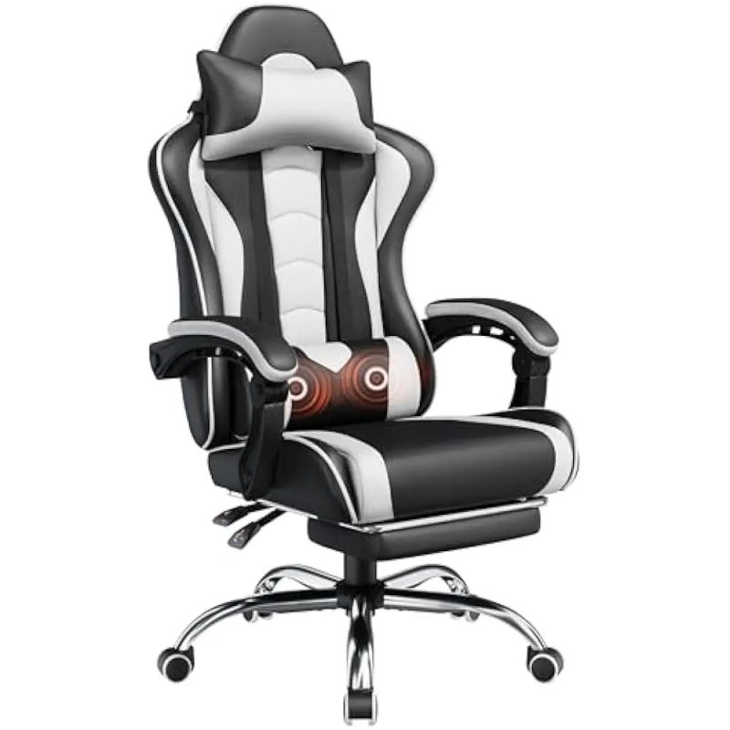 Ergonomic Office Chair – Massage Lumbar Support with Footrest & Adjustable Headrest - Image 8