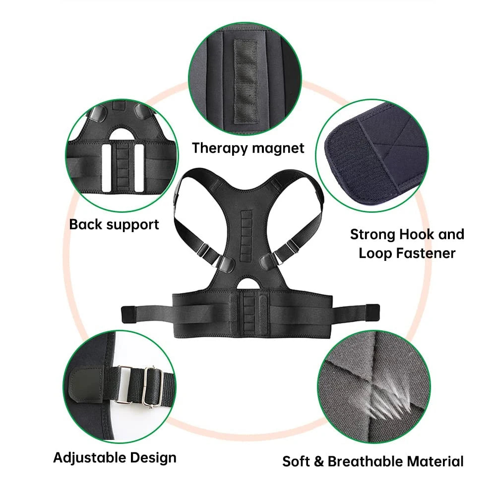 Magnetic Therapy Posture Corrector – Clavicle & Lumbar Support Brace for Men & Women - Image 3