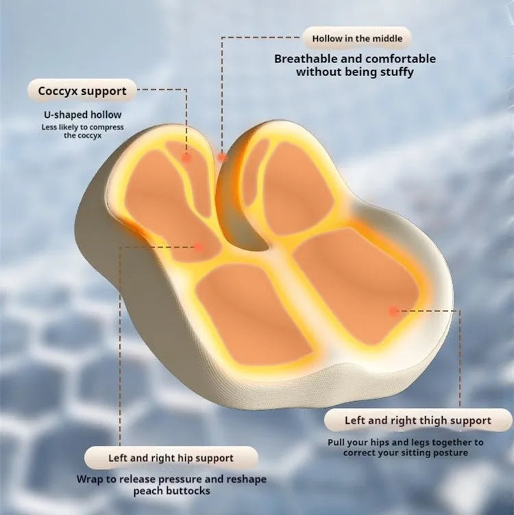 Office Memory Foam Seat Cushion – Buttock Pad for Posture & Lumbar Relief - Image 2