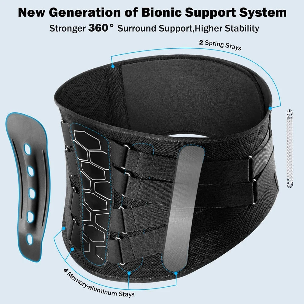Back Brace for Lower Back Pain – Lightweight Lumbar Support Belt with Soft Pad for Sciatica, Herniated Disc & Scoliosis - Image 3