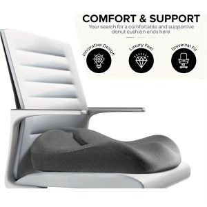 Memory Foam Coccyx Cushion – Tailbone & Sciatica Pain Relief for Office & Car Seats