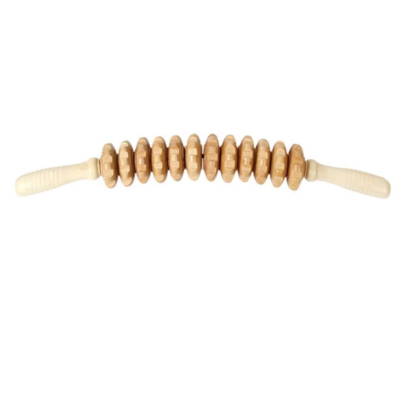 12-Wheel Wood Therapy Roller Stick – Curved Maderoterapia Colombiana Massager for Lymphatic Drainage - Image 10