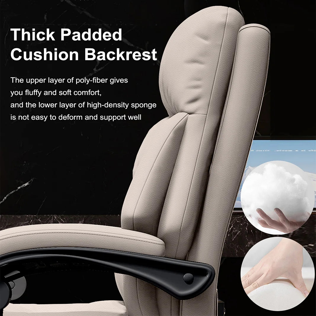 High Back Executive Office Chair – Comfortable Swivel Gaming & Work Chair with Footrest - Image 3